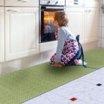 Premium Läufer Küchen Teppich rutschfest waschbar Flechtoptik Grün 65cm Breit