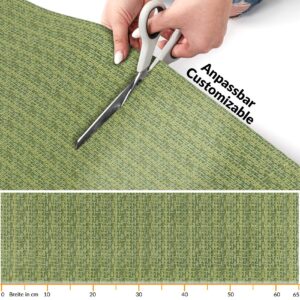 Premium Läufer Küchen Teppich rutschfest waschbar Flechtoptik Grün 65cm Breit