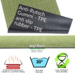 Premium Läufer Küchen Teppich rutschfest waschbar Flechtoptik Grün 65cm Breit