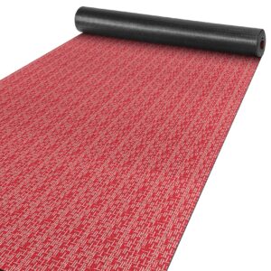Küchenteppich pflegeleicht Premium Läufer waschbar Flechtoptik Rot 65cm Breit