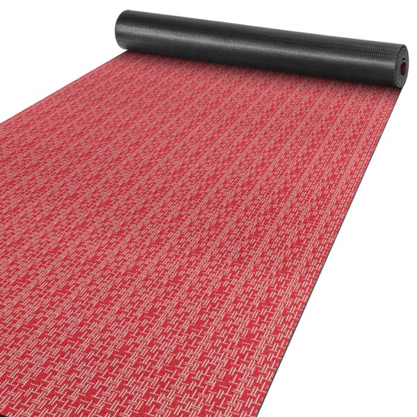 Küchenteppich pflegeleicht Premium Läufer waschbar Flechtoptik Rot 65cm Breit