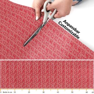 Küchenteppich pflegeleicht Premium Läufer waschbar Flechtoptik Rot 65cm Breit