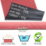 Küchenteppich pflegeleicht Premium Läufer waschbar Flechtoptik Rot 65cm Breit