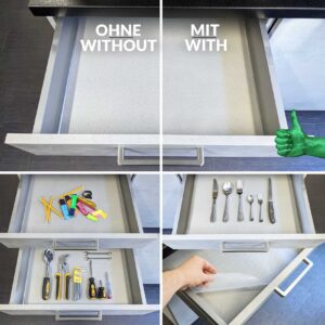 Antirutsch Einlage Schubladeneinlage genoppt Schubladenmatte schützend Transparent – Milchig