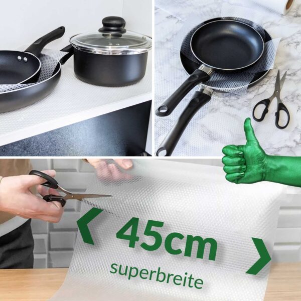 Antirutsch Einlage Schubladeneinlage genoppt Schubladenmatte schützend Transparent – Milchig