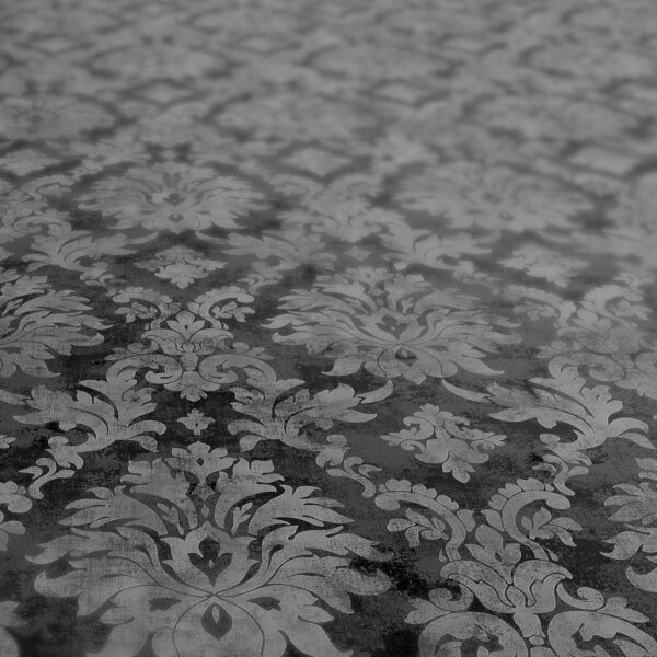 abwaschbare Tischdecke Barock Rankenmuster Anthrazit Wachstuch Wachstuchtischdecke