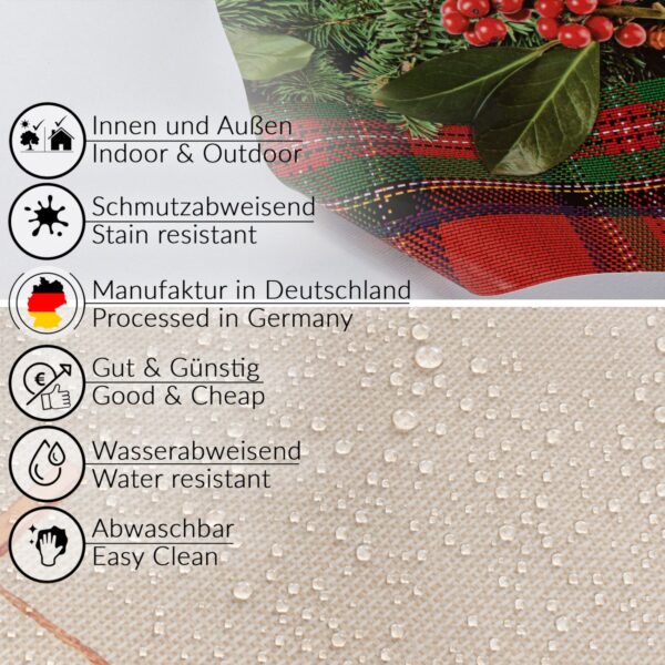 Weihnachtstischdecke Wachstuch Tischdecke abwaschbar Wachstischdecke Weihnachstskranz
