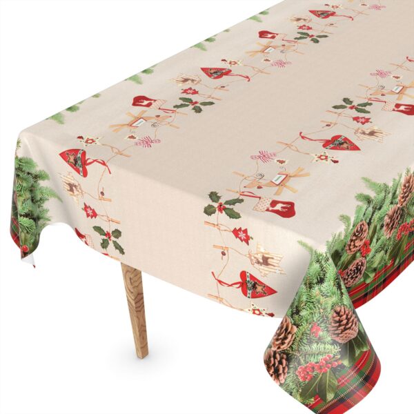Weihnachtstischdecke Wachstuch Tischdecke abwaschbar Wachstischdecke Weihnachstskranz