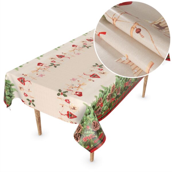 Weihnachtstischdecke Wachstuch Tischdecke abwaschbar Wachstischdecke Weihnachstskranz