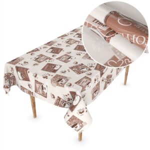 Wachstuch Tischdecke abwaschbar Wachstischdecke Meterware Coffee Time Outdoor Tischdecke Gartentischdecke