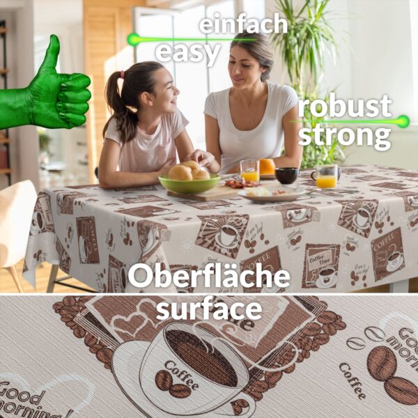 Wachstuch Tischdecke abwaschbar Wachstischdecke Meterware Coffee Time Outdoor Tischdecke Gartentischdecke