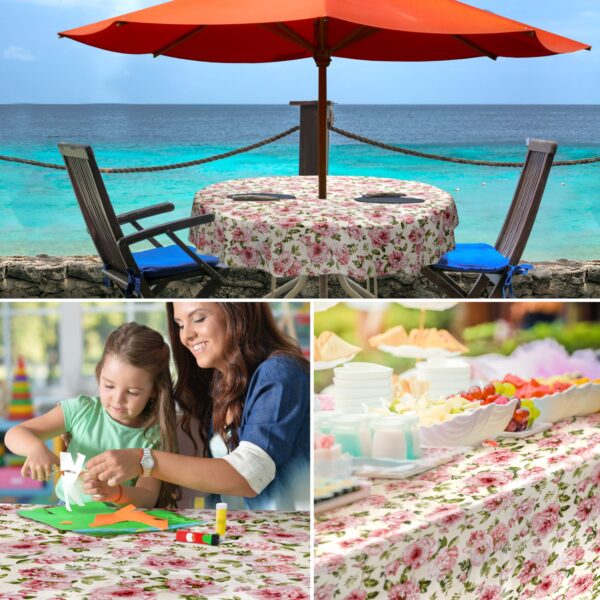 Wachstuchtischdecke abwaschbare Tischdecke Outdoor Natalie Blumen Gartentischdecke wetterfest