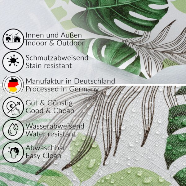 Wachstuch Tischdecke abwaschbar Wachstischdecke Meterware Palmenblätter Grün Outdoor Tischdecke Gartischdecke