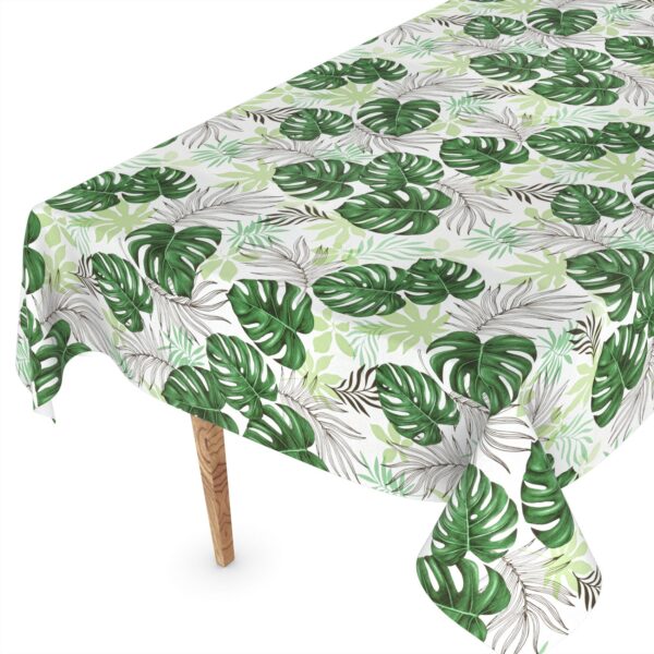 Wachstuch Tischdecke abwaschbar Wachstischdecke Meterware Palmenblätter Grün Outdoor Tischdecke Gartischdecke
