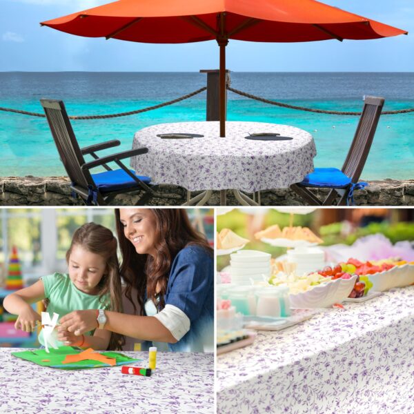 Wachstuch Tischdecke abwaschbar Wachstischdecke Violetta Lila Gartentischdecke Outdoor Indoor