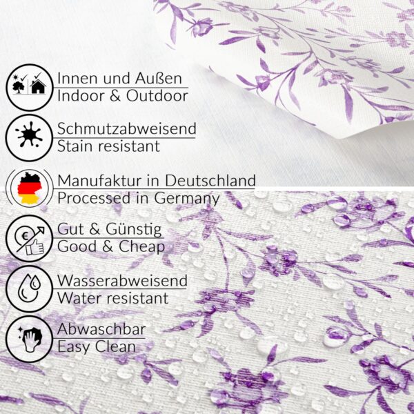 Wachstuch Tischdecke abwaschbar Wachstischdecke Violetta Lila Gartentischdecke Outdoor Indoor