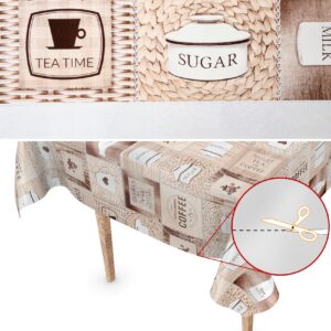 Wachstuch Wachstuchtischdecke Kaffee Coffee abwaschbare Tischdecke Outdoor Gartentischdecke