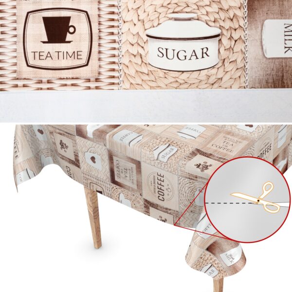 Wachstuch Wachstuchtischdecke Kaffee Coffee abwaschbare Tischdecke Outdoor Gartentischdecke