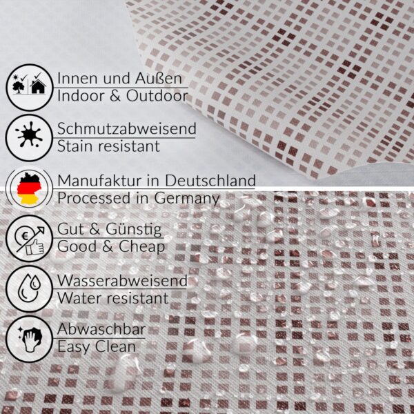 Wachstuch Tischdecke abwaschbar Wachstischdecke Meterware Pixel Karo Beige Outdoor Tischdecke Gartentischdecke