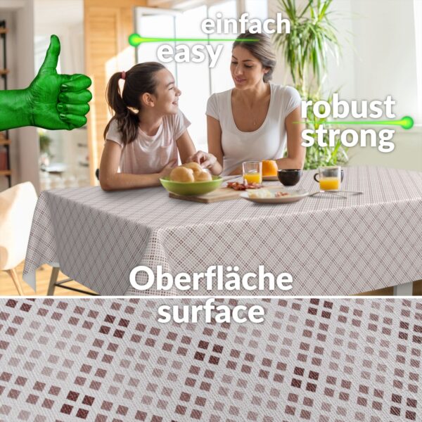 Wachstuch Tischdecke abwaschbar Wachstischdecke Meterware Pixel Karo Beige Outdoor Tischdecke Gartentischdecke
