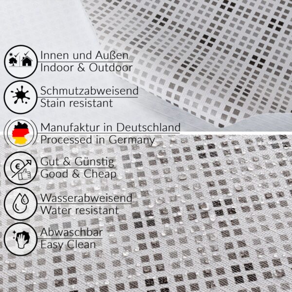 Wachstuch Tischdecke abwaschbar Wachstischdecke Meterware Pixel Karo Grau Outdoor Tischdecke Gartentischdecke
