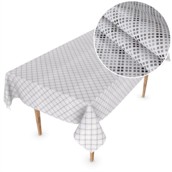 Wachstuch Tischdecke abwaschbar Wachstischdecke Meterware Pixel Karo Grau Outdoor Tischdecke Gartentischdecke