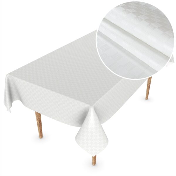 Wachstuch Tischdecke abwaschbar Wachstischdecke Meterware Karo Quadrat Weiß Outdoor Tischdecke Gartentischdecke