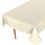 Wachstuch Tischdecke abwaschbar Wachstischdecke Meterware Karo Quadrat Hellgold Outdoor Tischdecke Gartentischdecke