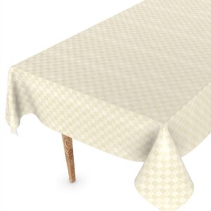 Wachstuch Tischdecke abwaschbar Wachstischdecke Meterware Karo Quadrat Hellgold Outdoor Tischdecke Gartentischdecke