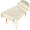 Wachstuch Tischdecke abwaschbar Wachstischdecke Meterware Karo Quadrat Hellgold Outdoor Tischdecke Gartentischdecke