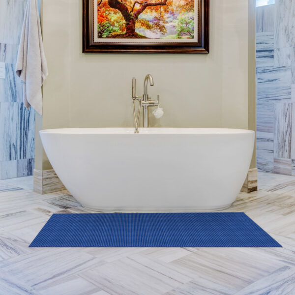 Badematte Weichschaummatte Badvorleger Schaummatte Blau Breite 65cm Meterware