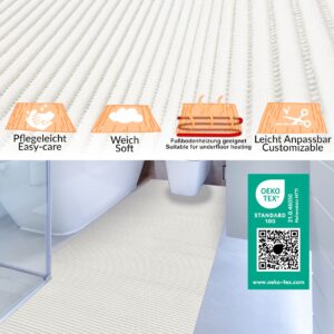 Weichschaummatte Badematte rutschfest Badvorleger Meterware Antirutschmatte Uni Weiß 65cm Breite