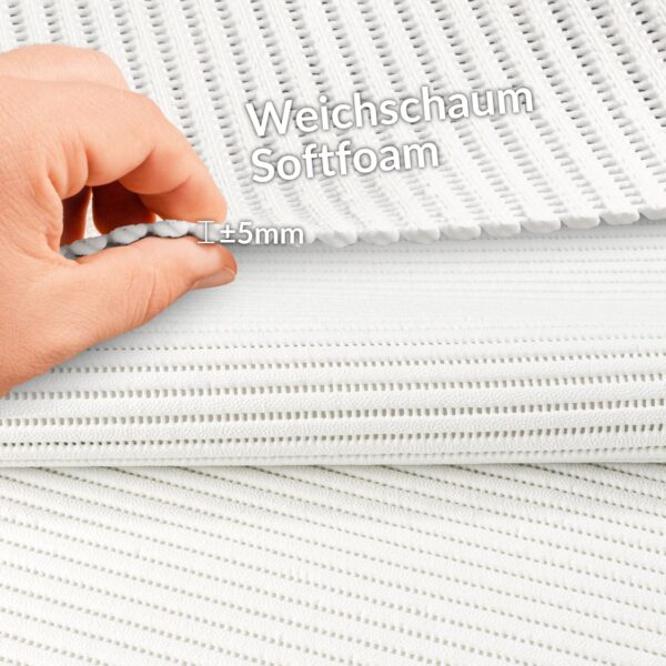 Weichschaummatte Badematte rutschfest Badvorleger Meterware Antirutschmatte Uni Weiß 65cm Breite