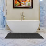 Badematte Schwarz Uni Einfarbig Breite 65cm Weichschaummatte von der Rolle