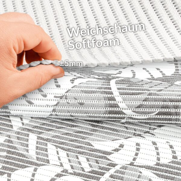 Weichschaummatte Badematte rutschfest Badvorleger Meterware Antirutschmatte Teppich Blau/Grün/Grau 65cm Breite