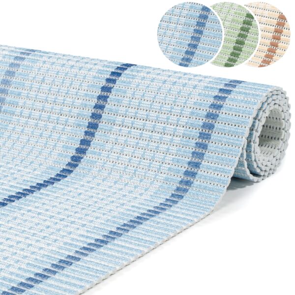 Weichschaummatte Badematte rutschfest Badvorleger Meterware Antirutschmatte Teppich Blau/Braun/Grün 65cm Breite