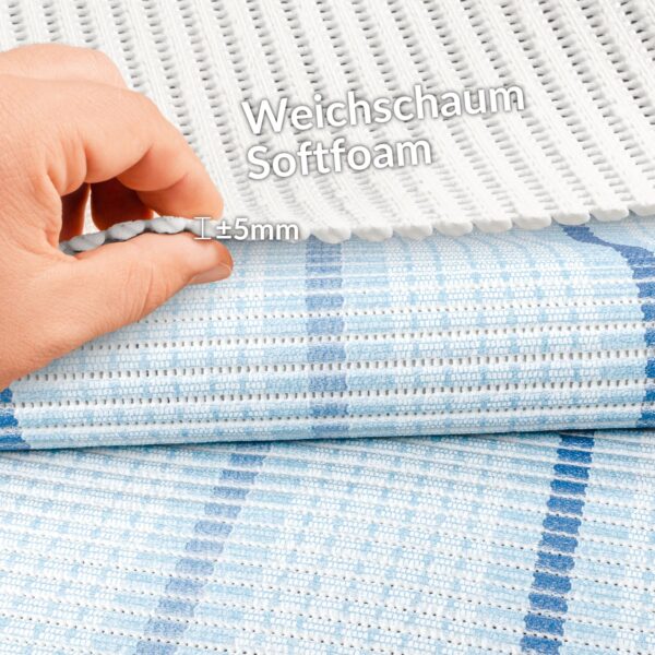 Weichschaummatte Badematte rutschfest Badvorleger Meterware Antirutschmatte Teppich Blau/Braun/Grün 65cm Breite