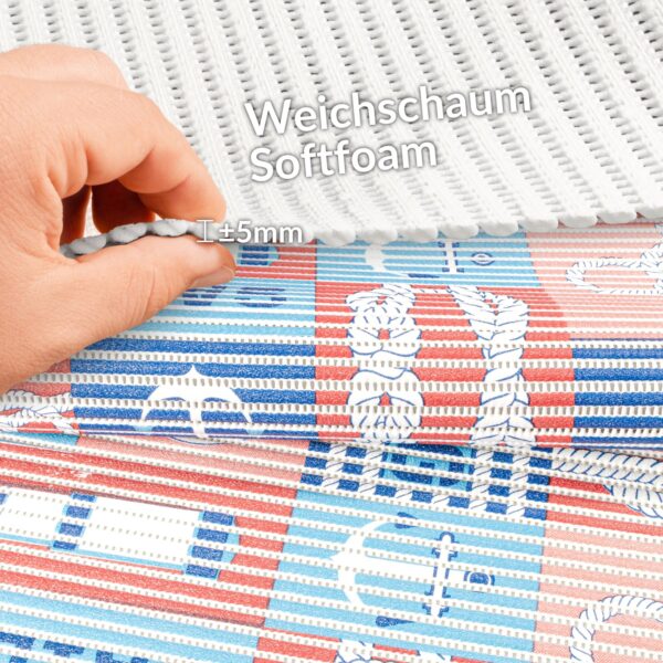 Weichschaummatte Badematte rutschfest Badvorleger Meterware Antirutschmatte Maritim 65cm Breite