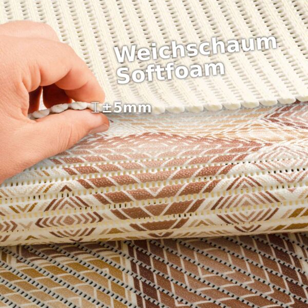 Badematte Weichschaummatte Badvorleger Karo Braun Breite 65cm Meterware