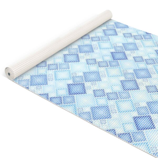 Weichschaummatte Bad Badematte Karo Blau Breite 130cm Badvorleger Meterware