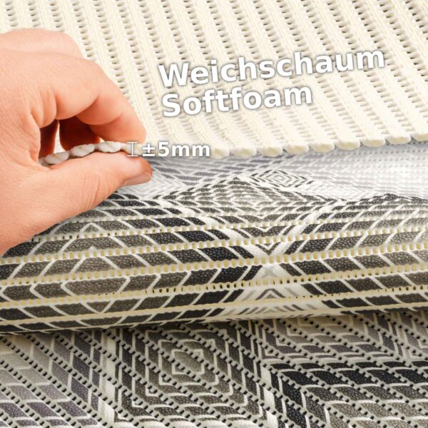 Badematte Weichschaummatte Karo Grau Breite 65cm Schaummatte Badvorleger Meterware