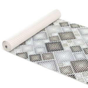 Badematte Weichschaummatte Karo Grau Breite 65cm Schaummatte Badvorleger Meterware