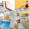 Badematte Weichschaummatte Karo Grau Breite 65cm Schaummatte Badvorleger Meterware