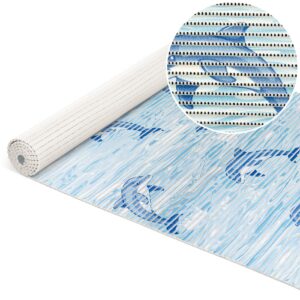 Weichschaummatte Badematte Maritim Delfine Hellblau Breite 65cm Meterware