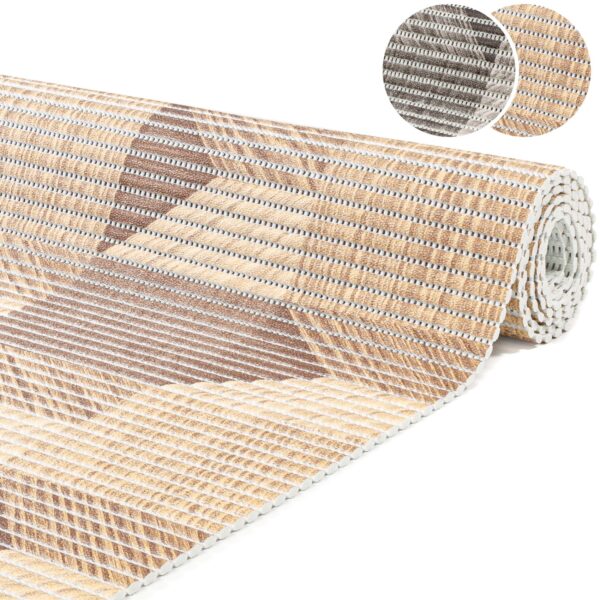 Weichschaummatte Badematte rutschfest Badvorleger Meterware Antirutschmatte 3D Holz Braun/Grau 65cm Breite