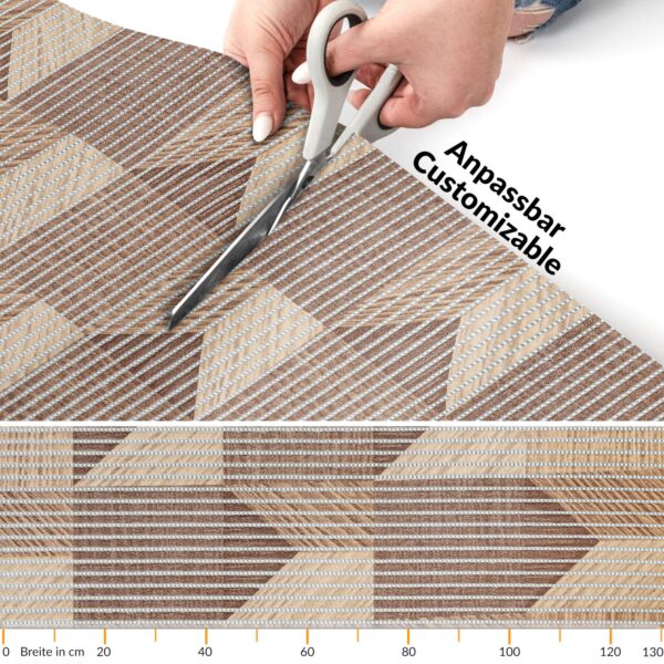 Weichschaummatte Badematte rutschfest Badvorleger Meterware Antirutschmatte 3D Holz Braun/Grau 65cm Breite
