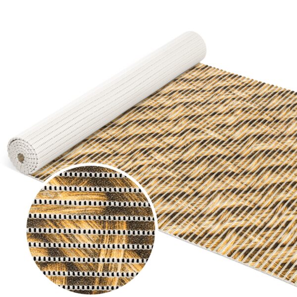 Badematte Weichschaummatte Badeteppich Geflecht Optik Beige 65cm Breite Badläufer