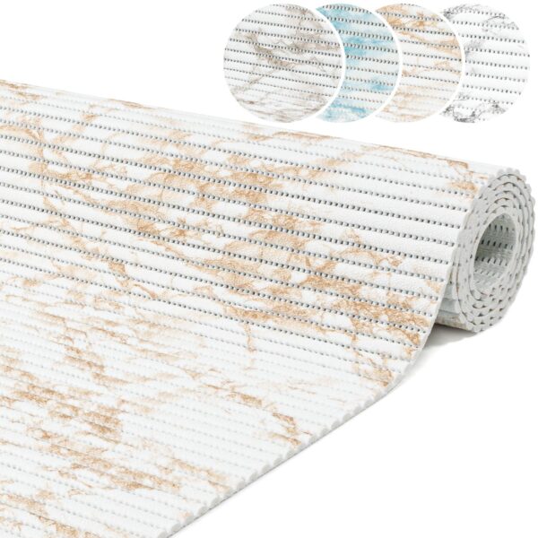 Weichschaummatte Badematte rutschfest Badvorleger Meterware Antirutschmatte Marmor Blau/Beige/Braun/Grau 65cm Breite
