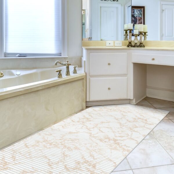 Weichschaummatte Badematte rutschfest Badvorleger Meterware Antirutschmatte Marmor Blau/Beige/Braun/Grau 65cm Breite