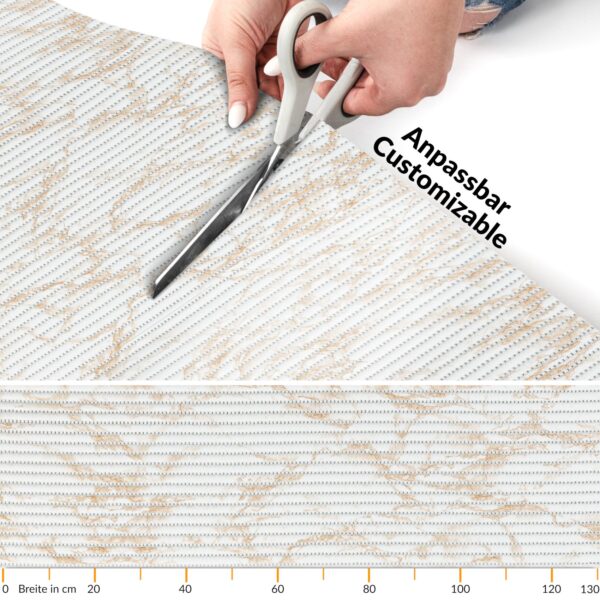 Weichschaummatte Badematte rutschfest Badvorleger Meterware Antirutschmatte Marmor Blau/Beige/Braun/Grau 65cm Breite